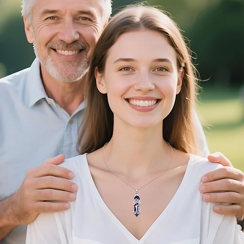 Miniatura 3 de LONAGO Collar de árbol de la vida para mujer, plata de ley 925, cristal curativo de amatista creada con colgante familiar para regalos