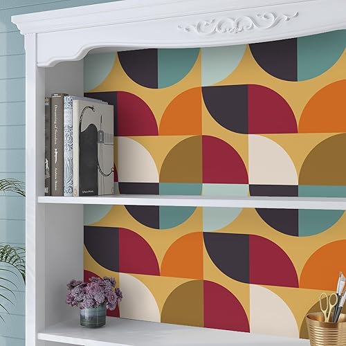 Vista 3 de VaryPaper Papel tapiz geométrico abstracto para despegar y pegar, papel de contacto geométrico moderno para gabinetes, impermeable, autoadhesivo