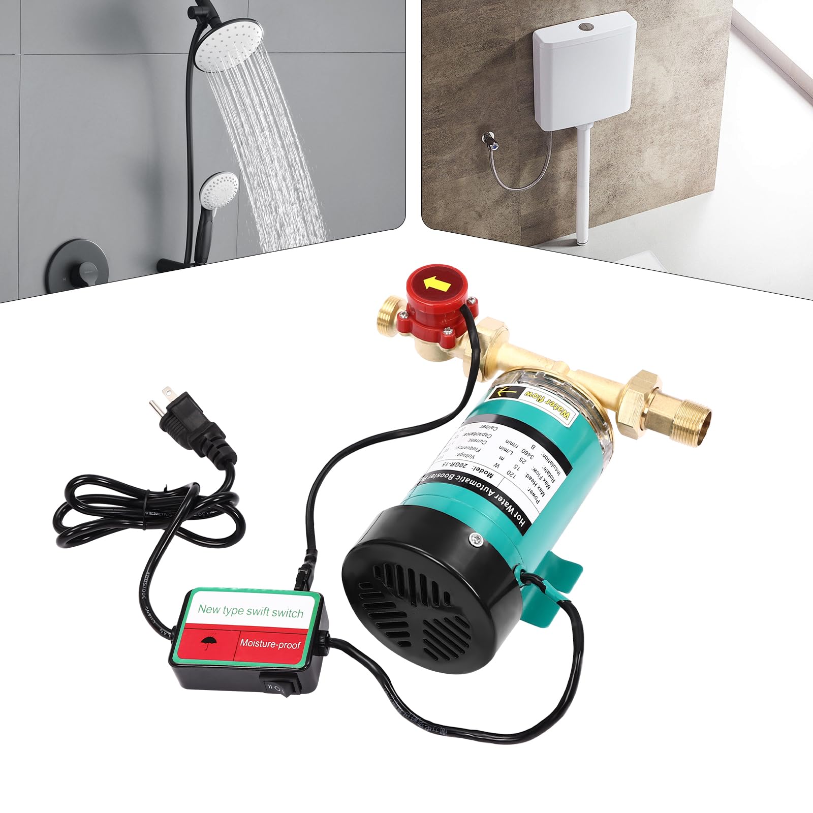 BANLICALI Water Pressure Booster Pump 120W 115V Automatic Household Water Pressure Booster Pump G3/4