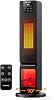 Heater with Fireplace, 2000W Electric Heater for Home, 90°Oscillation PTC Fan Heater, LED Display, 4 Modes, ECO Adjustable Temperature, 12H Timer, Remote Control, Overheat & Tip Over Protection