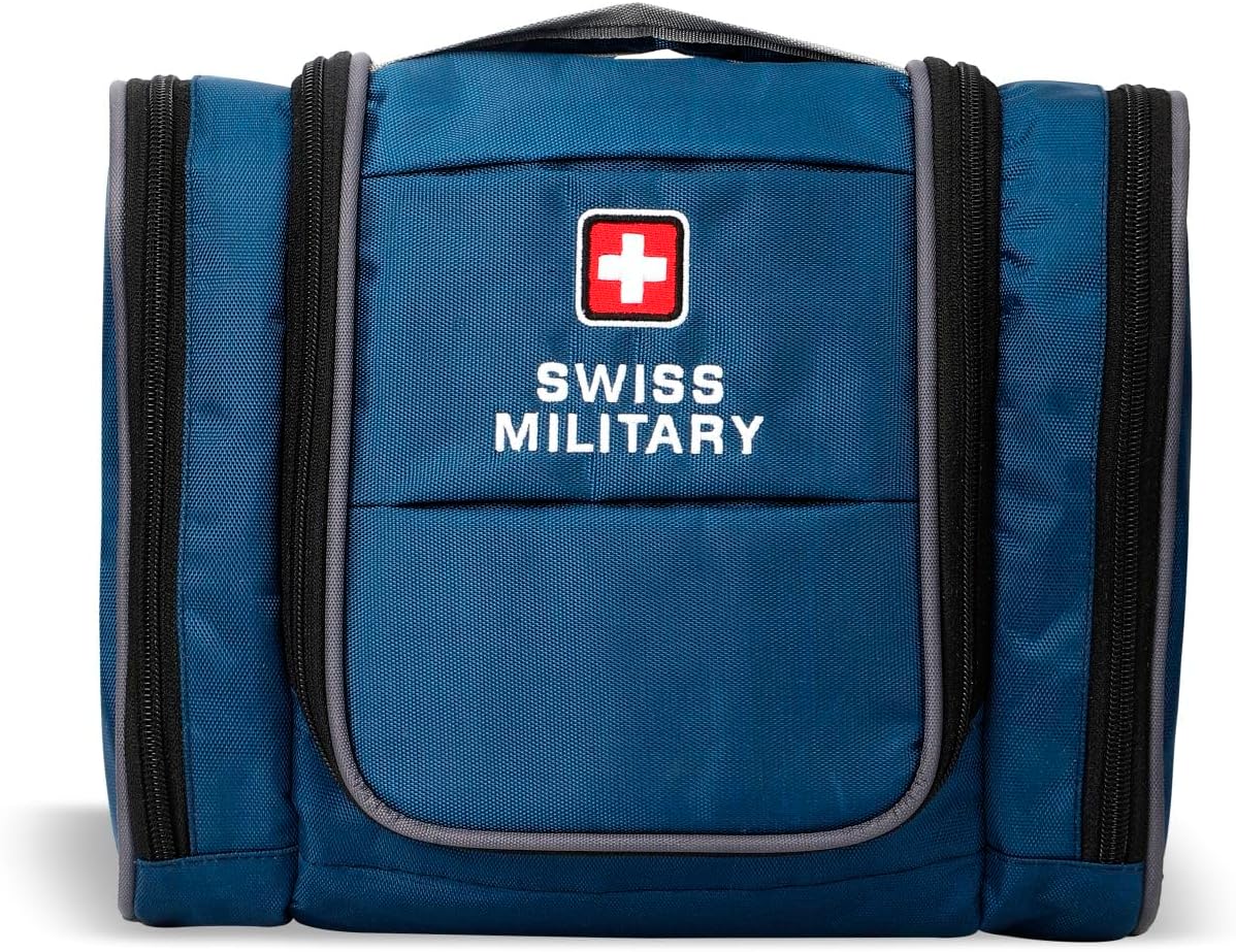 Unisex 5L Water-Resistant Toiletry Bag for Travel with Multiple Compartments, Quick Access Pocket, Durable Zippers, Organizer for Toiletries, Makeup and Essentials Pouch-Blue
