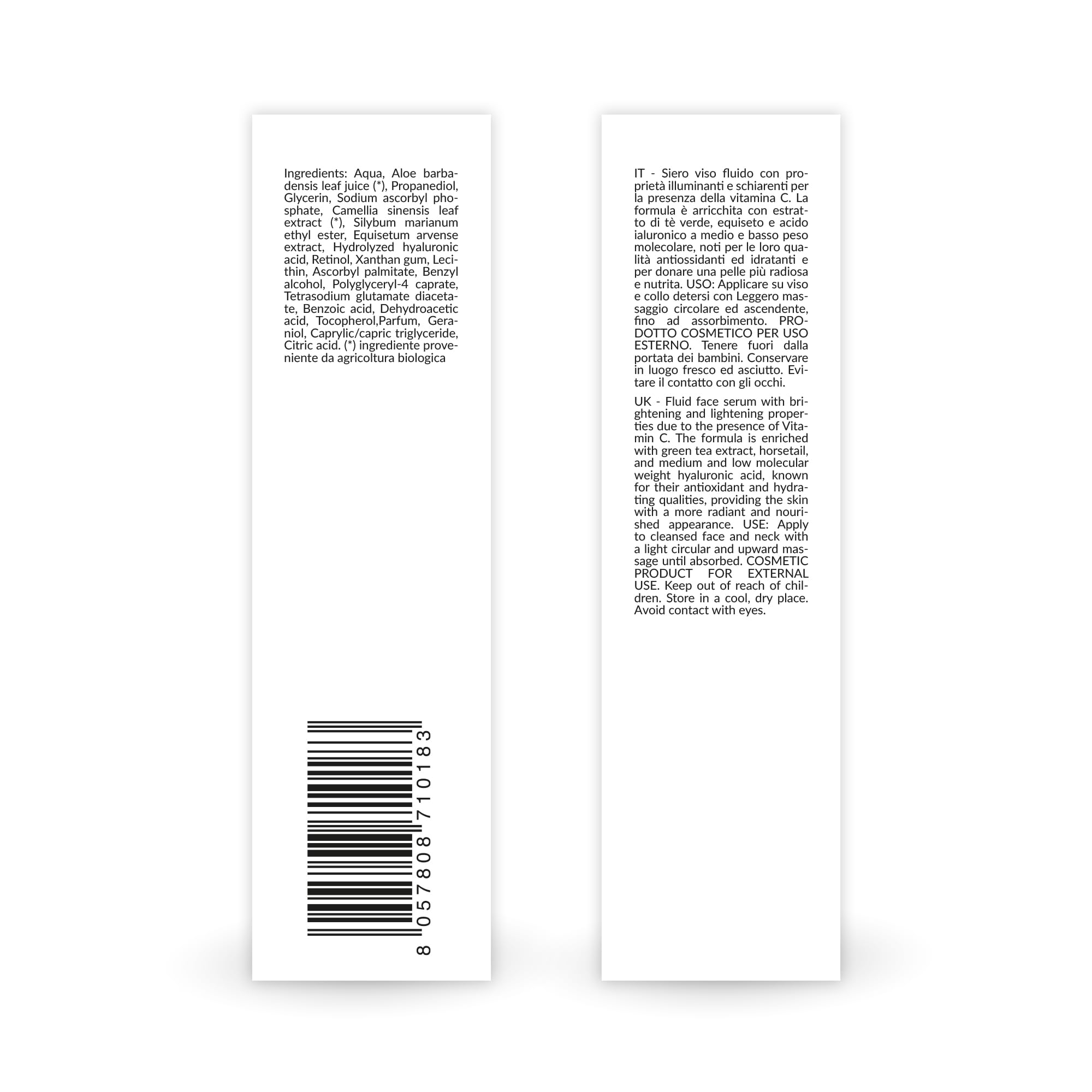 Wikirose Siero Viso Illuminante Uniformante con Vitamina C & Retinolo, Acido Ialuronico, Aloe Vera Bio, per Pelle Spenta o Stressata, 30ml