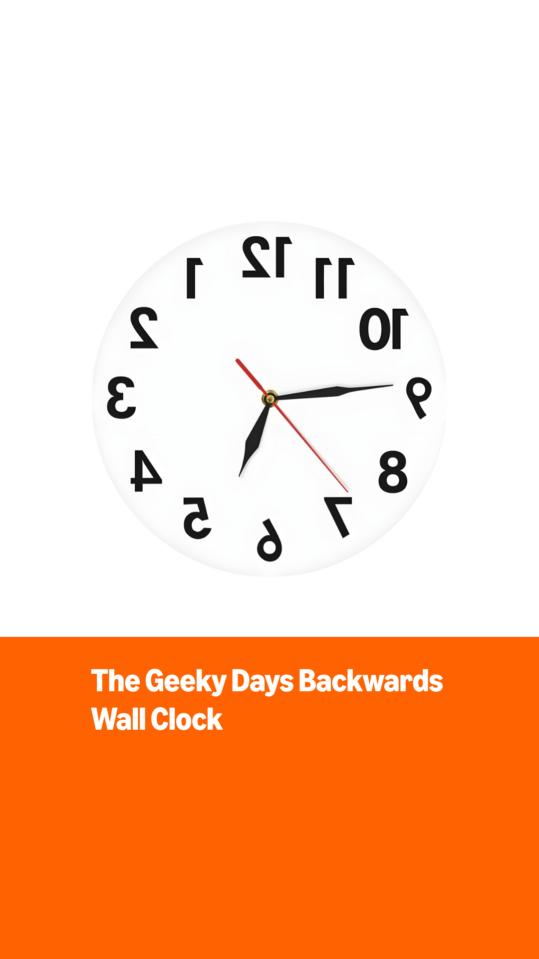 Amazon.com: The Geeky Days Backwards Wall Clock Non Ticking