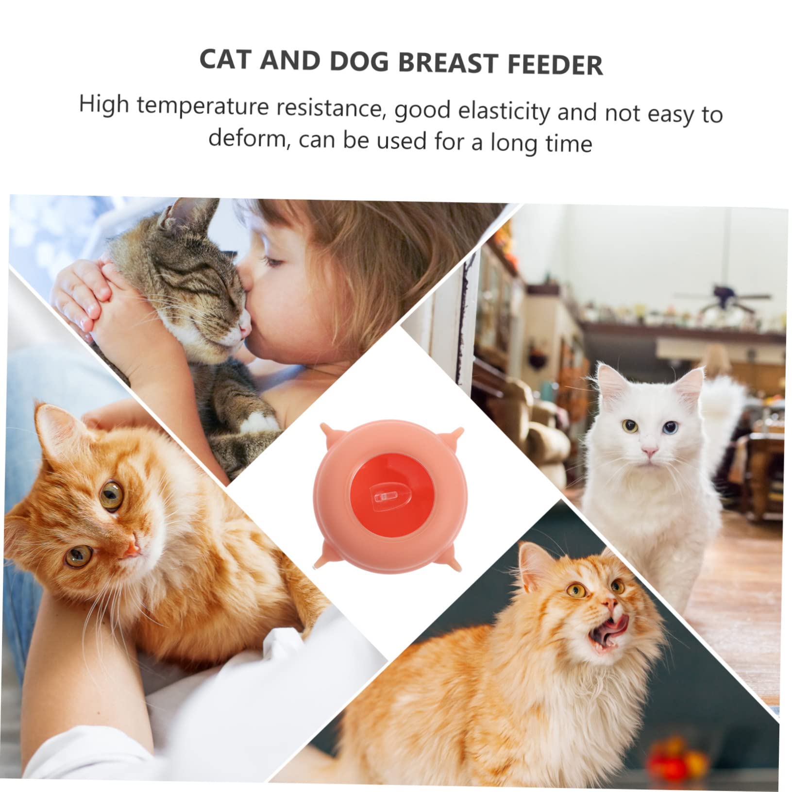 Biberon per Allattamento per Cuccioli e Gattini, in Silicone Rosa, Leggero e Riutilizzabile, Facile da Pulire, per Piccoli Animali | Mangiatoia per Cuccioli, Facile da Riporre, Accessorio per Animali Domestici, per Gattino