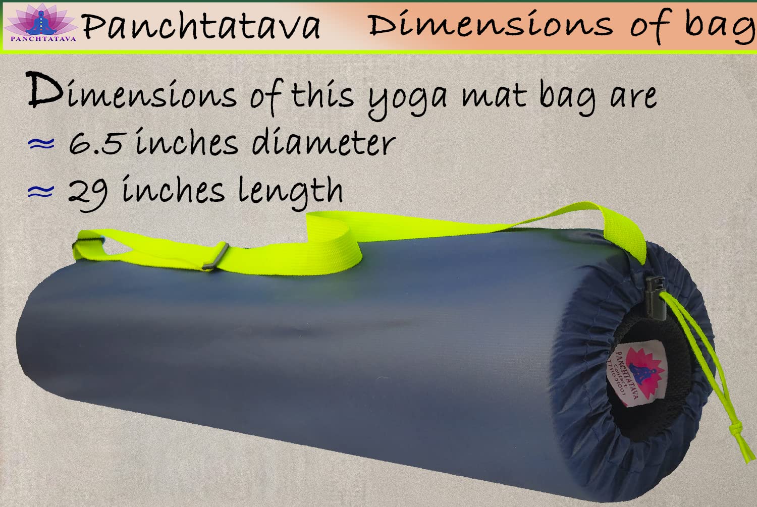 Panchtatava Full Parachute Dori Lock Fabric Exercise Mat Carry Bag Cover only with Broad Shoulder Strap 2