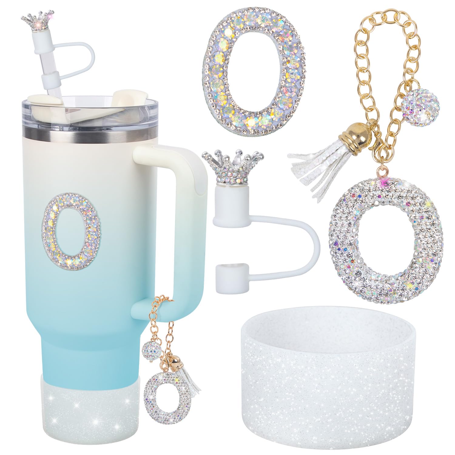 Breloques de lettre pour Stanley contre chocs avec botte silicone tasse