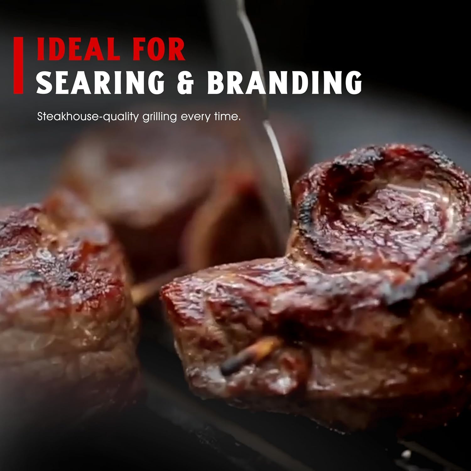 Pre-Seasoned Modular Cast Iron Grate, Fits 18.5" Grills Like Jumbo Joe, Heavy-Duty Grate for Superior Heat Retention & Even Cooking