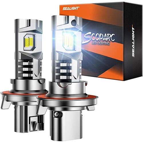 SEALIGHT Brightest H13 9008 LED Bulbs 60000LM 130W 2024, Non-polarity, 6500K Wireless Quick Installation H13 Fog Light 10 Years Lifespan Powersports Accessory Lights, Pack of 2