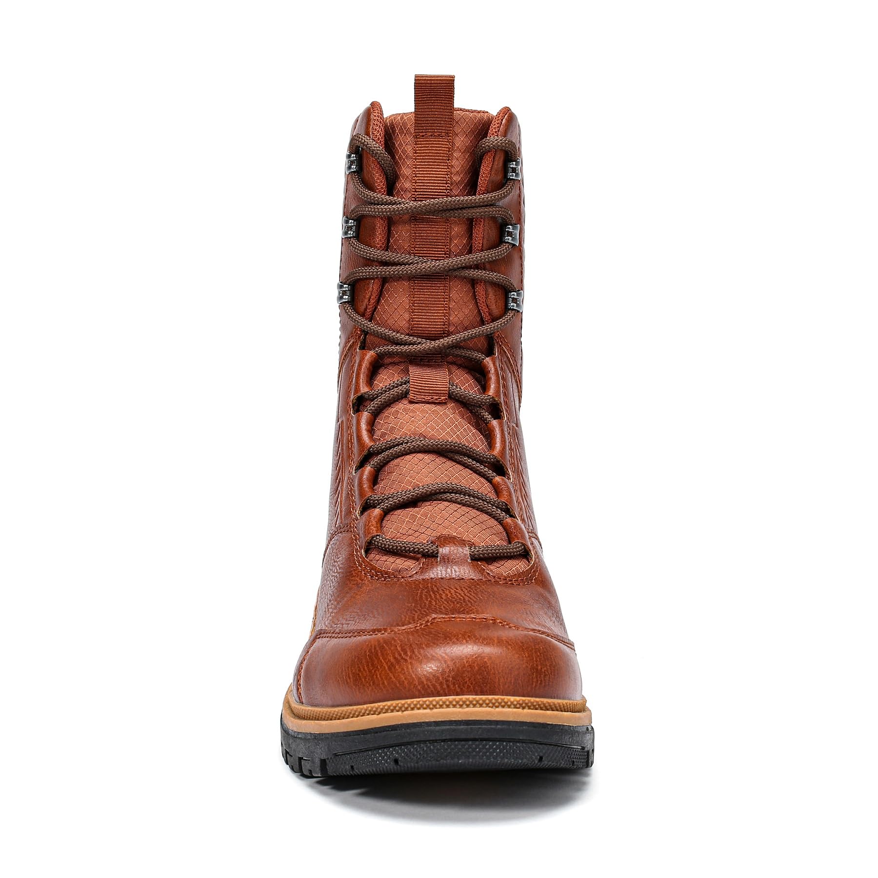 YOUTHUP Bottines homme hautes à lacets style rétro simili cuir | Finition vieillie lacets réglables semelle adhérente coutures renforcées maintien stable pour ville marche et sorties d'hiver