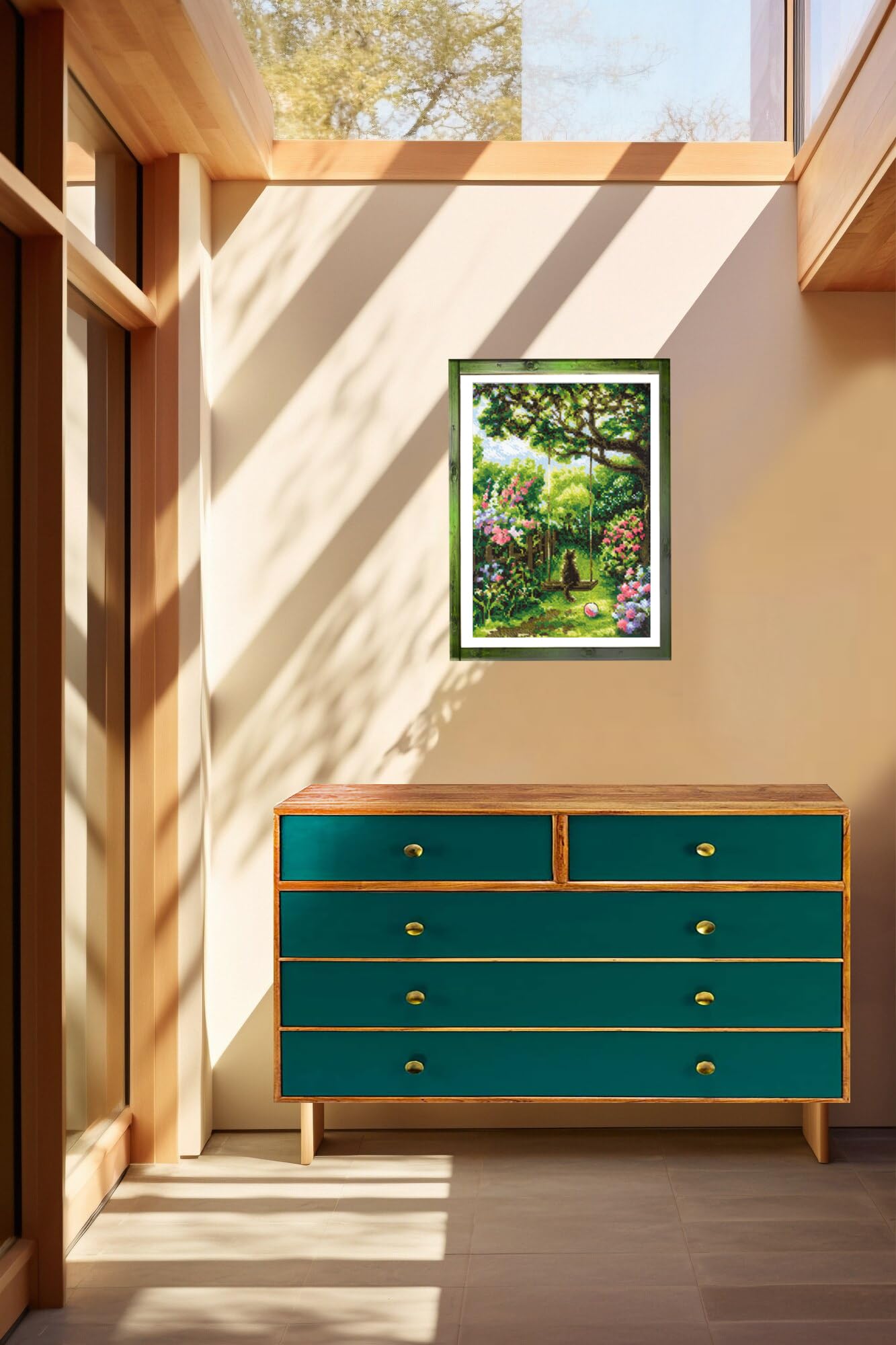 RIOLIS - Altalena da giardino 2114, Punto croce 21x30, Punto croce kit da ricamare, Disegni da ricamare, Embroidery kit, Kit ricamo punto croce