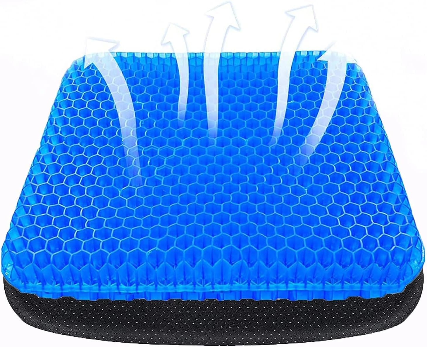 Gel Seat Cushion, Cushion Chair Pad, Double Thick Breathable Cool Pad with Non-Slip Cover Honeycomb Design for Car/Office/Home/Wheelchair