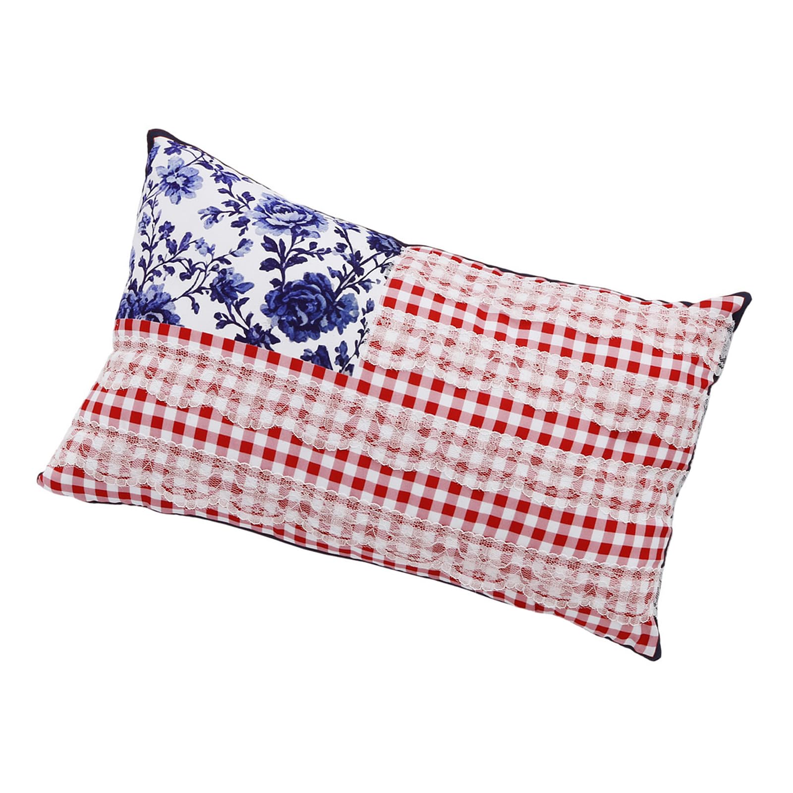 yanzunlrn And Supportive Lace Throw Pillow for Sofa or Bed Cotton Filled Cotton Lumbar Pillow