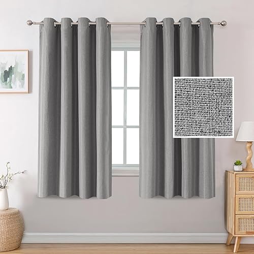 Miniatura 180 de H.VERSAILTEX Cortinas opacas de lino de 96 pulgadas de largo con aislamiento térmico para oscurecer la habitación, cortinas de lino con textura