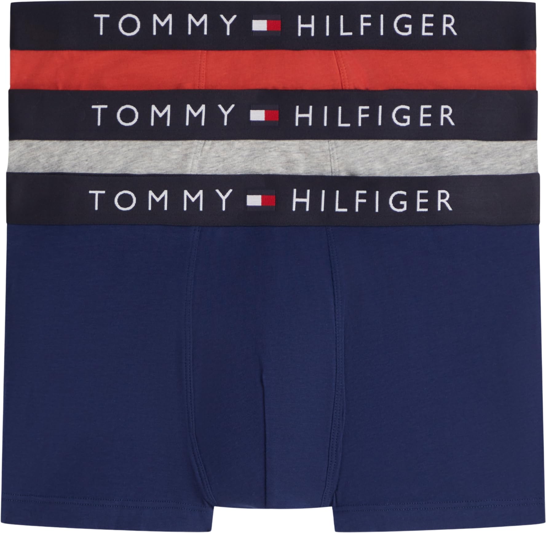 Tommy Hilfiger Men's Grey (Drk Ash/Prp Nvy/Tr Rd) 3P Trunk M
