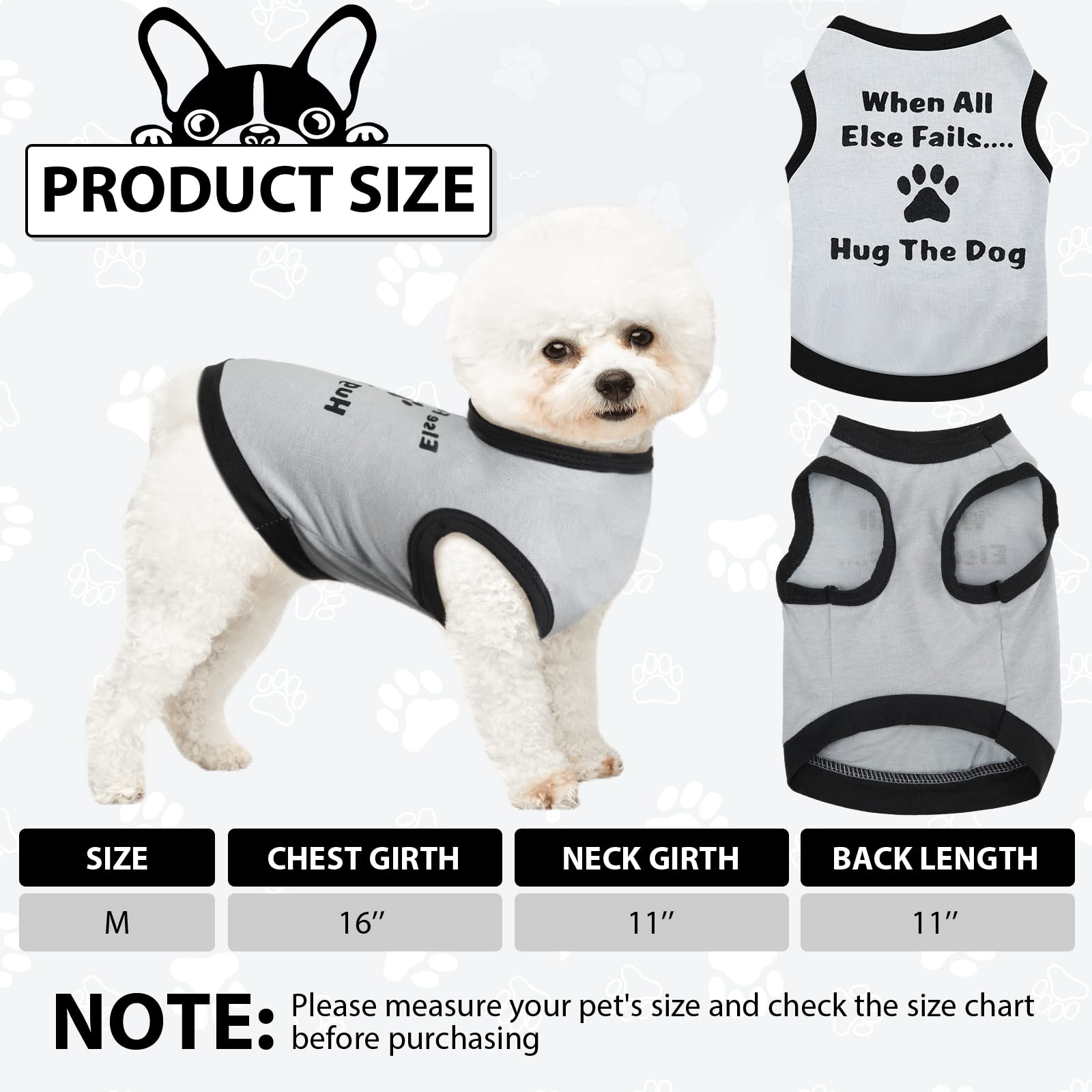 8 Pieces Dog Shirts Boy Funny Printed Puppy Clothes Summer Male Soft Dog Clothes Breathable Pet T Shirts Outfits Puppy Clothing(Medium) - Image 2