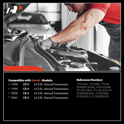 Miniatura 3 de A-Premium Motor de arranque compatible con Honda CR-V 1998 1999 2000 2001 L4 2.0L, 12V 1.0KW 9 dientes en sentido horario, transmisión manual,