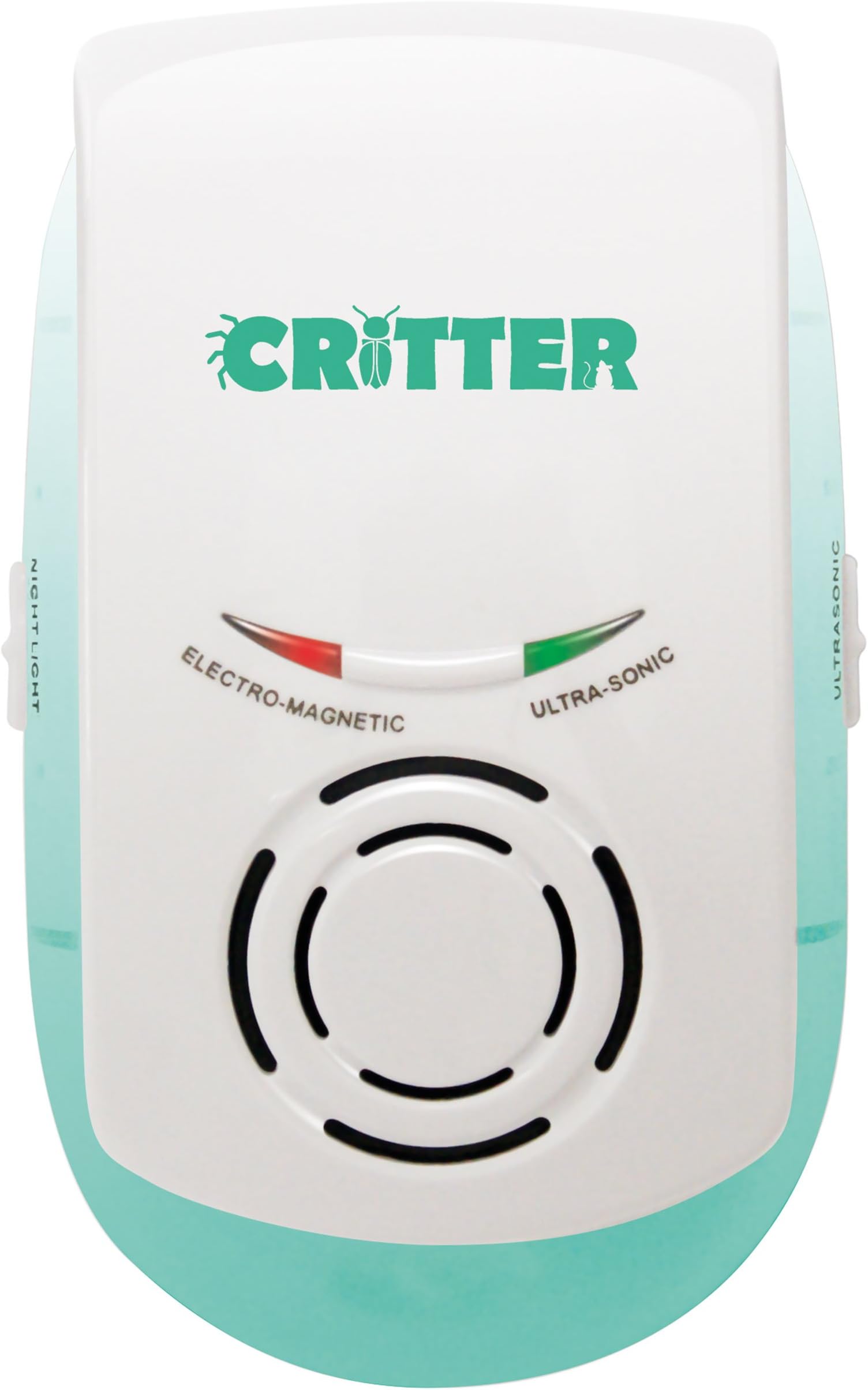 Critter Pest Repeller Plug In Ultrasonic & Electromagnetic Indoor Whole House Repel - Suitable For All Insects & Rodents (Green)