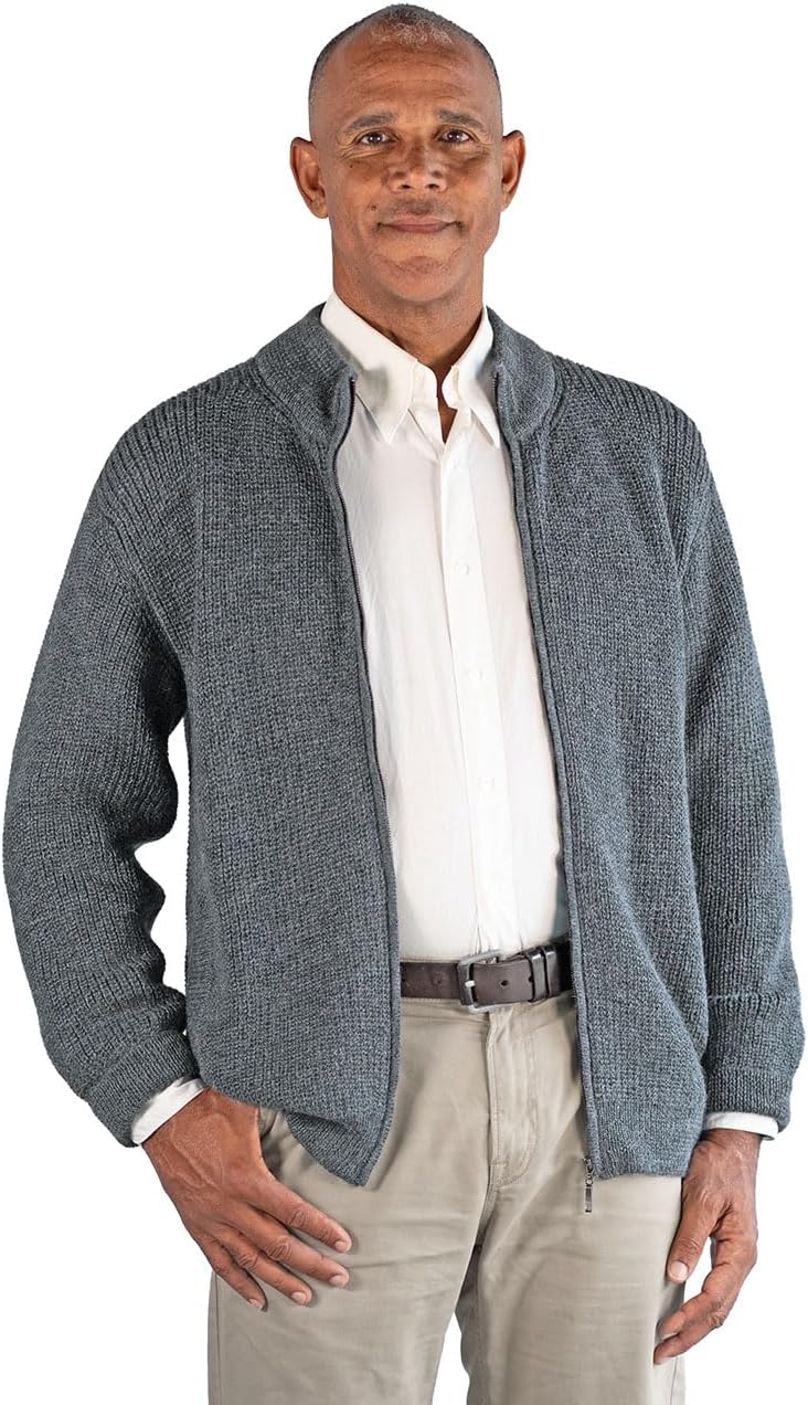Inca Fashions - Mens Heritage Zip Alpaca Cardigan with Pockets