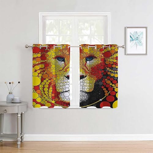 Cortinas para Habitacion Cortinas para Habitacion - Cortinas opacas fractal para puerta, tela acústica de 63 pulgadas de ancho por 63 pulgadas de