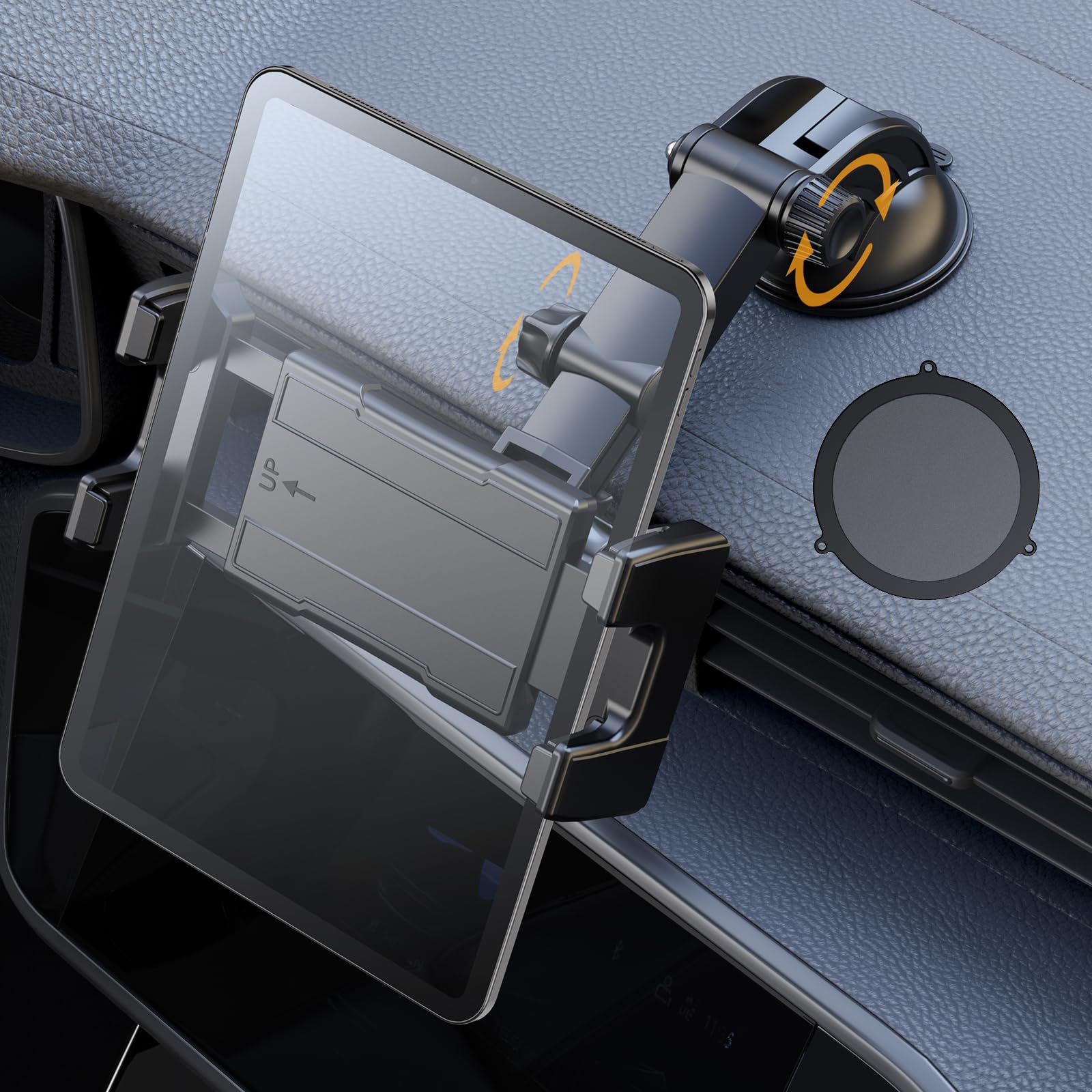 OHLPRO Soporte Tablet Coche, Rotación de 360 Grados Soporte iPad Salpicadero y Parabrisas, Ventosa Soporte Tablet para iPad/iPad Mini iPhone, Smartphones y Tablets 5-13" para Coche, Pared, Escritorio