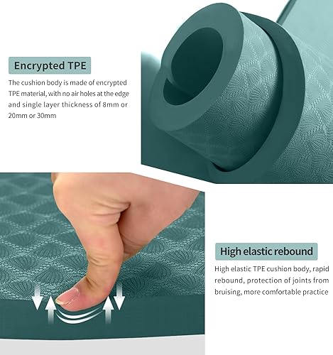 Miniatura 3 de LERYG - Alfombrilla de cuerda de saltar extra gruesa antideslizante que absorbe los golpes, para entrenamiento en interiores y exteriores