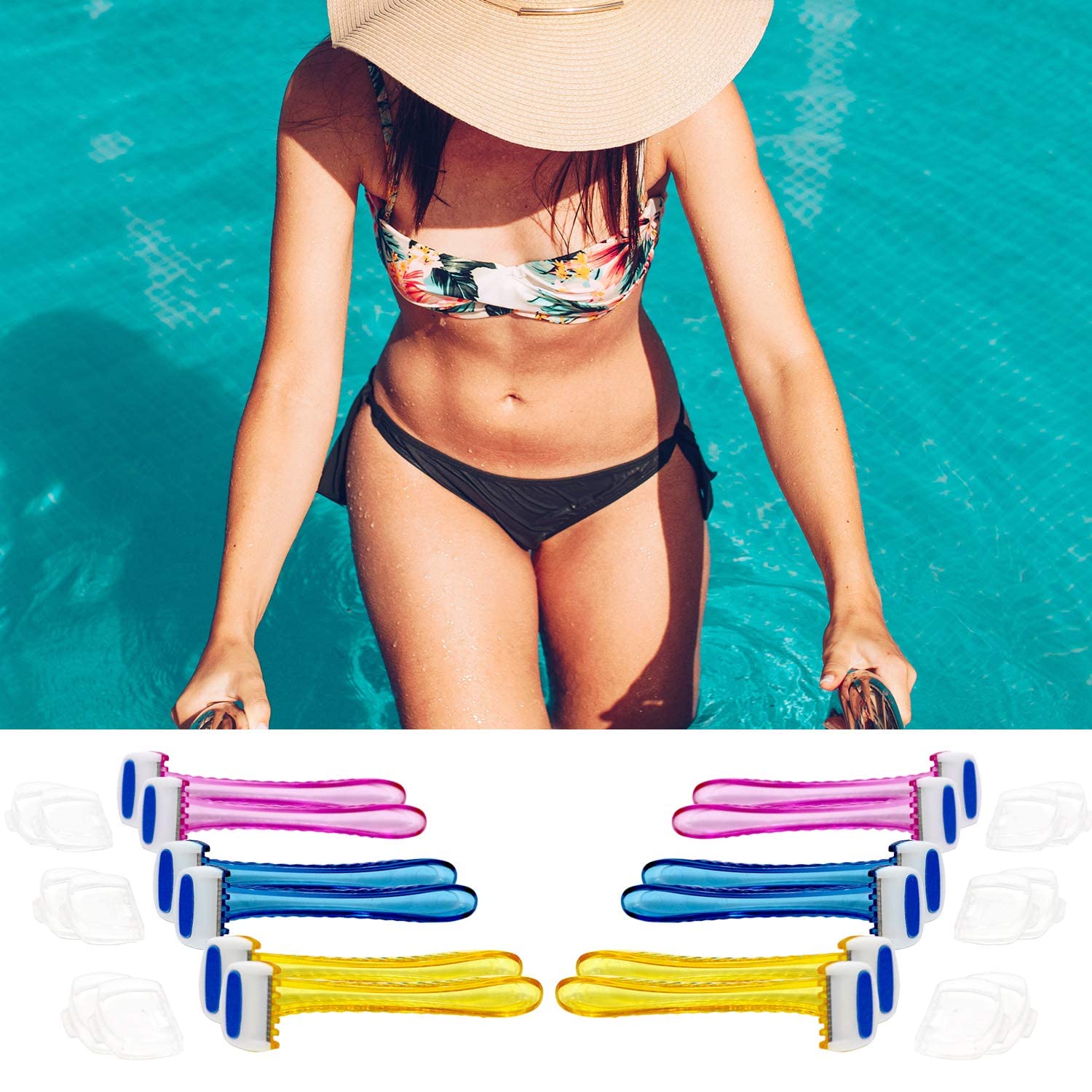 Spa Savvy Bikini Razor 12 Pack, Bikini Line Trimmer, Sharp Blades, Trim with Precision for Painless Hair Removal Perfect For Sensetive Skin