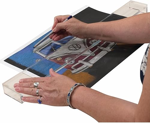 Miniatura 4 de Creative Mark Puente inclinado para artistas, puente de acrílico para manos y muñecas, utilizado para pintar a mano firme, dibujo y bocetos,