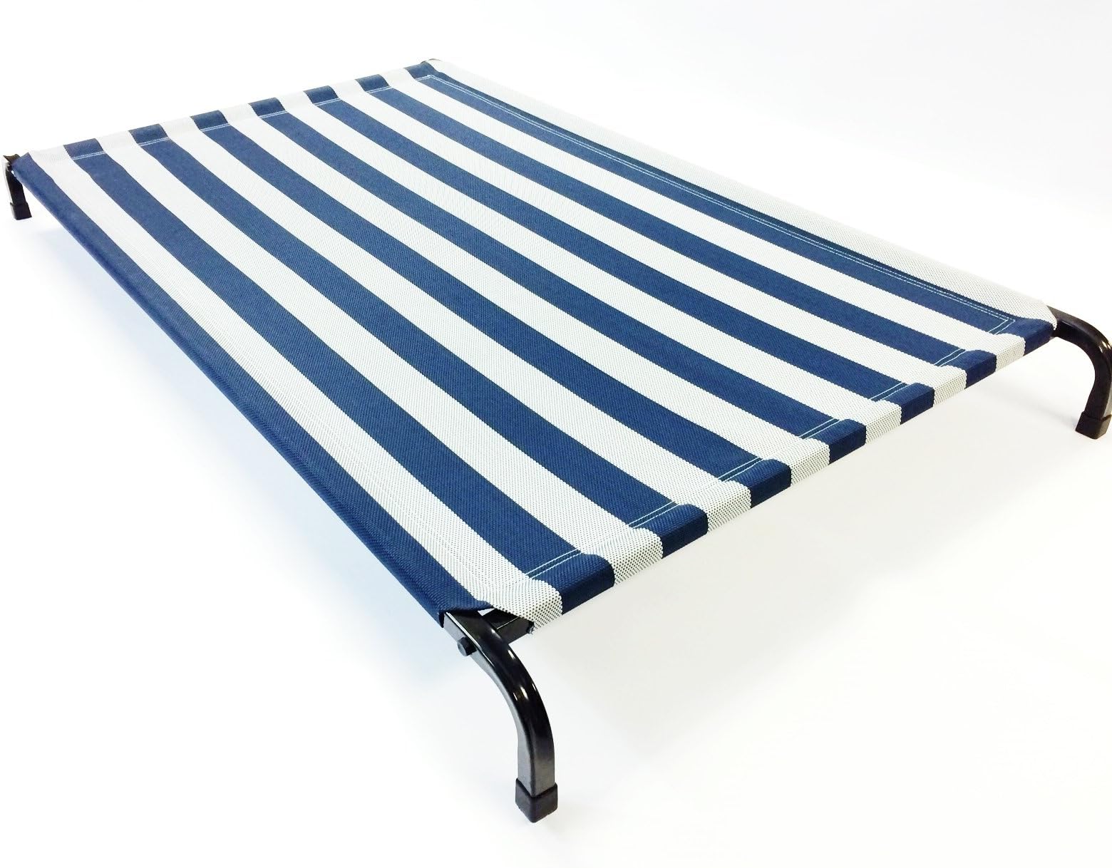 ClicksEZ One Size Fits All: Dog Pet Bed Blue White Nylon Mesh with Heavy Duty Steel Metal Frame for Small, Medium and Large Size Dogs (48''x30'')