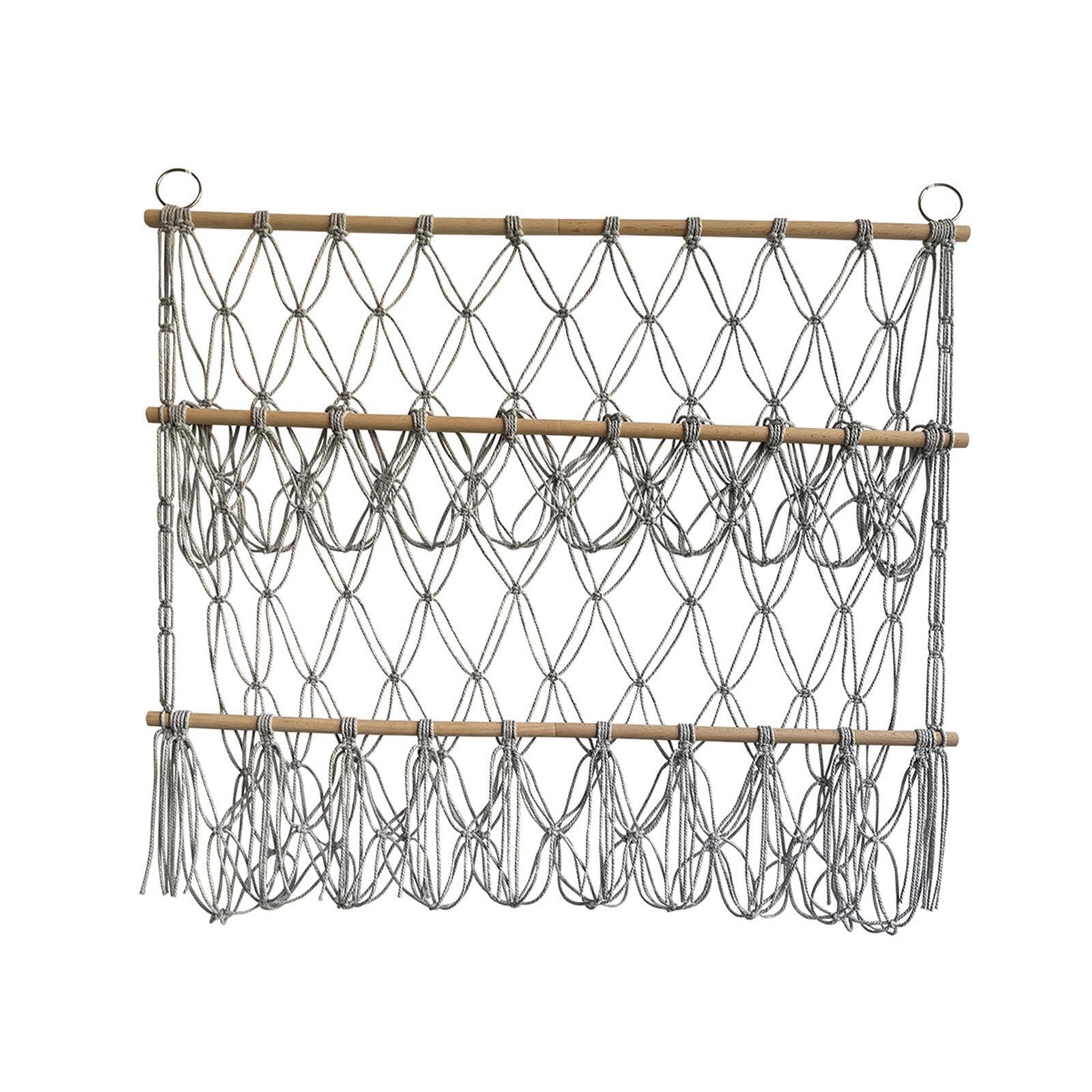 AMSLSIU Stuffed Hammock Net Hanging Storage Solution, gray, 80x75cm