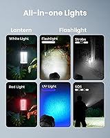 Vista 2 de ETENWOLF Linterna y linterna 2 en 1, 6 modos de luz recargable de 1000 lúmenes, linterna súper brillante de 5000 mAh con UV, luz portátil