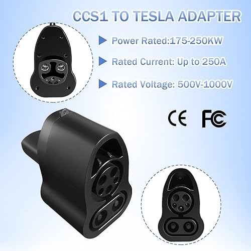Miniatura 5 de Adaptador de cargador CCS1 a Tesla para Tesla Model 3 Y S X, clasificado 175-250KW 250A CCS Combo a Tesla Adaptador DC Carga rápida para Tesla Model