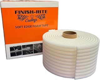 Finish-Rite 1/2 Inch x 55 Yards Soft Edge Foam Masking Tape White Automotive Foam Making Tape for Sealing Car and Truck Door Jams Overspray Protection