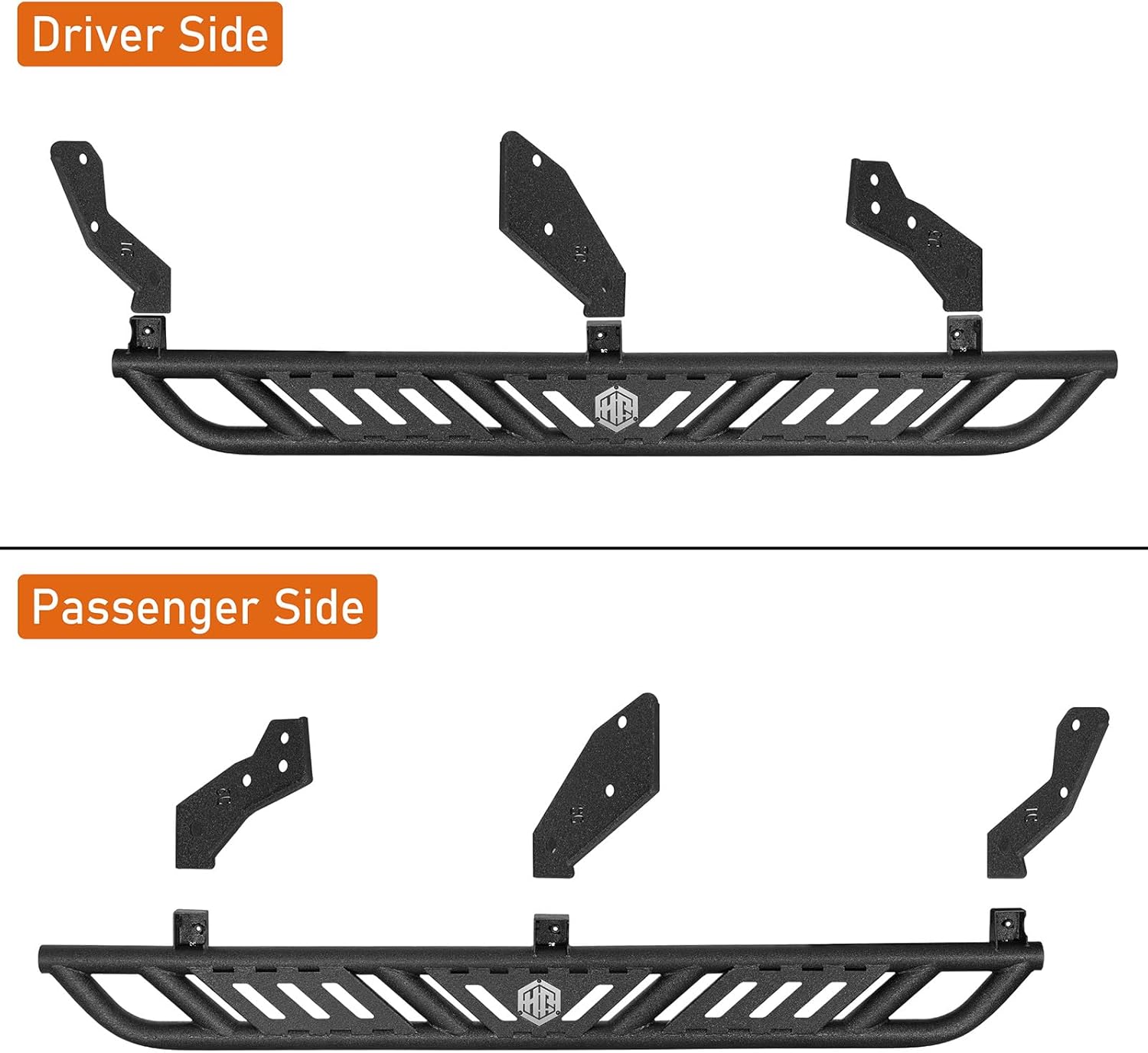 Hooke Road 7" Wide Running Board Side Steps for 1996-2002 Toyota 4Runner 3rd Gen, Steel Tube Rocker Slider Rail Nerf Bars with Non-Slip Pads