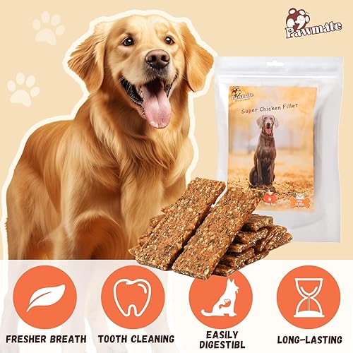 Miniatura 3 de Pawmate Dog Treats - Filete de pollo con manzana y avena, golosinas de entrenamiento para perros con taurina natural alto en proteínas bajas en
