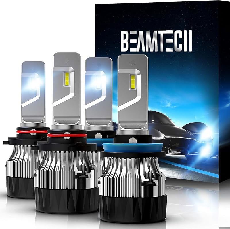 Lâmpadas LED para farol de neblina BEAMTECH 9005 e H11 6500 K – Kit com 4 unidades