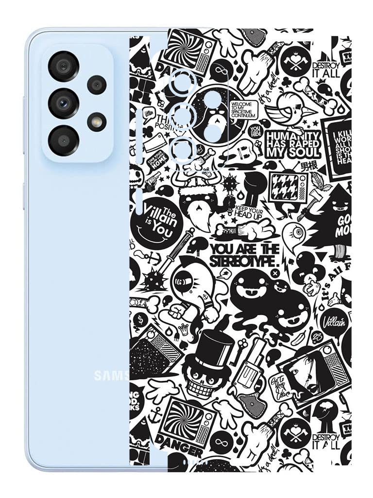 AtOdds - Samsung Galaxy A33 (5G) Mobile Back Skin Rear Screen Guard Protector Film Wrap with Camera Protector (Coverage - Back+Camera+Sides) (B&W Graffiti) (B0B53B4N2W) Amazon Price History, Amazon Price Tracker