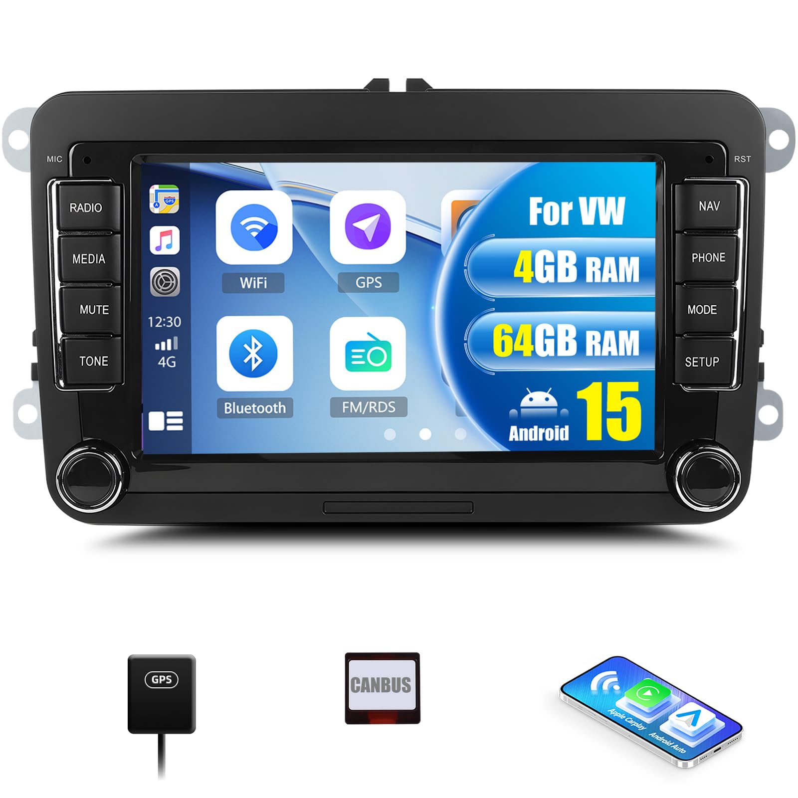 Autoradio Android 13 4+64G pour Polo Touran avec CarPlay sans fil et Mirrorlink - 8