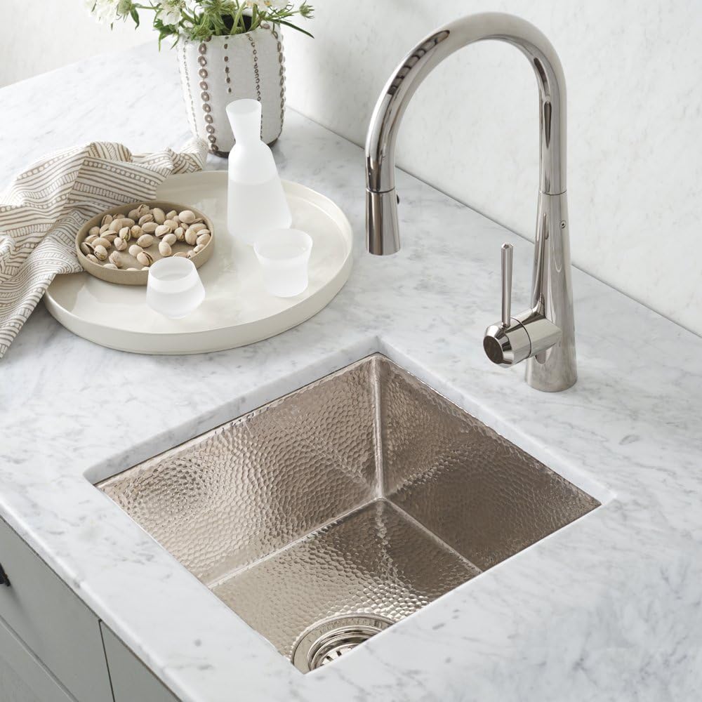 Native Trails CPS834 Catina Copper Under Mount Bar/Prep Sink, Polished Nickel - - 
