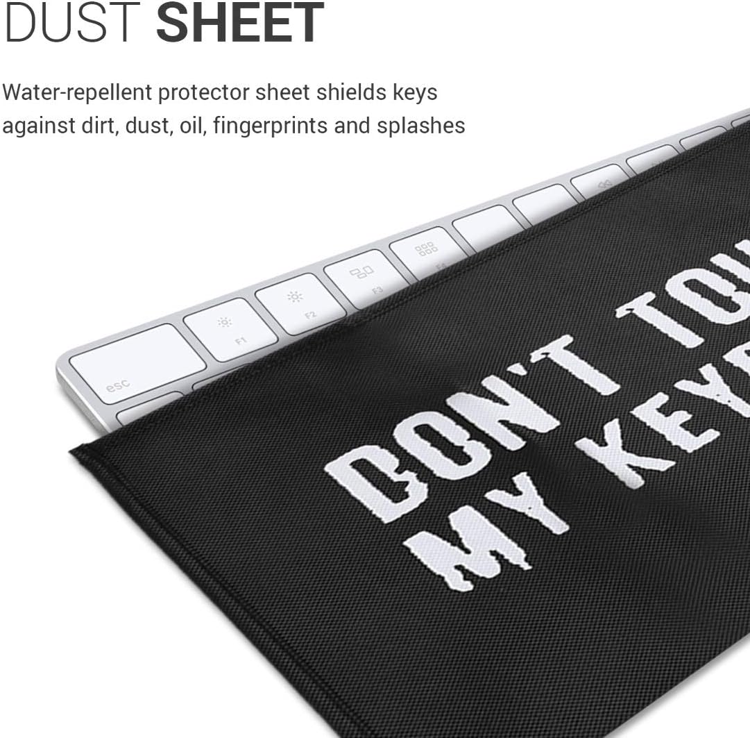 kwmobile Keyboard Cover Compatible with Universal Keyboard (L) - Dust Cover PC Keyboard Fabric Case - Don't Touch My Keyboard