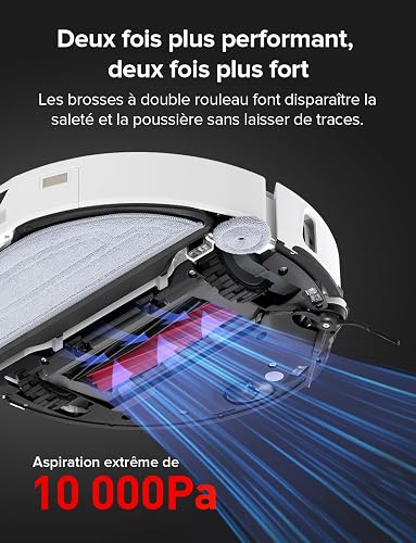 roborock S8 MaxV Ultra Aspirateur Robot avec 8-en-1 Station, Robot Aspirateur Laveur avec Brosse Latérale & DuoRoller Aspiration 10000 Pa, Auto-Nettoyage du Serpillière et de la Planche à Linge à 60℃ - 3