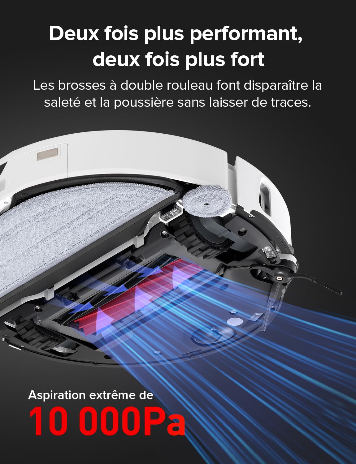 roborock Robot aspirapolvere S8 MaxV Ultra con funzione di pulizia e mocio sollevabile, 10.000 Pa, lavaggio mocio ad acqua calda da 60 °C, tutto in uno