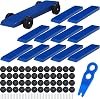 Timtin 12 Sets de Kit de Auto de Derby Incluye Ruedas, Ejes y Separadores de Ruedas, Kit de Auto de Madera Pintado de Bricolaje para Eventos de Carreras de Derby y Proyectos de Manualidades (Azul) 1