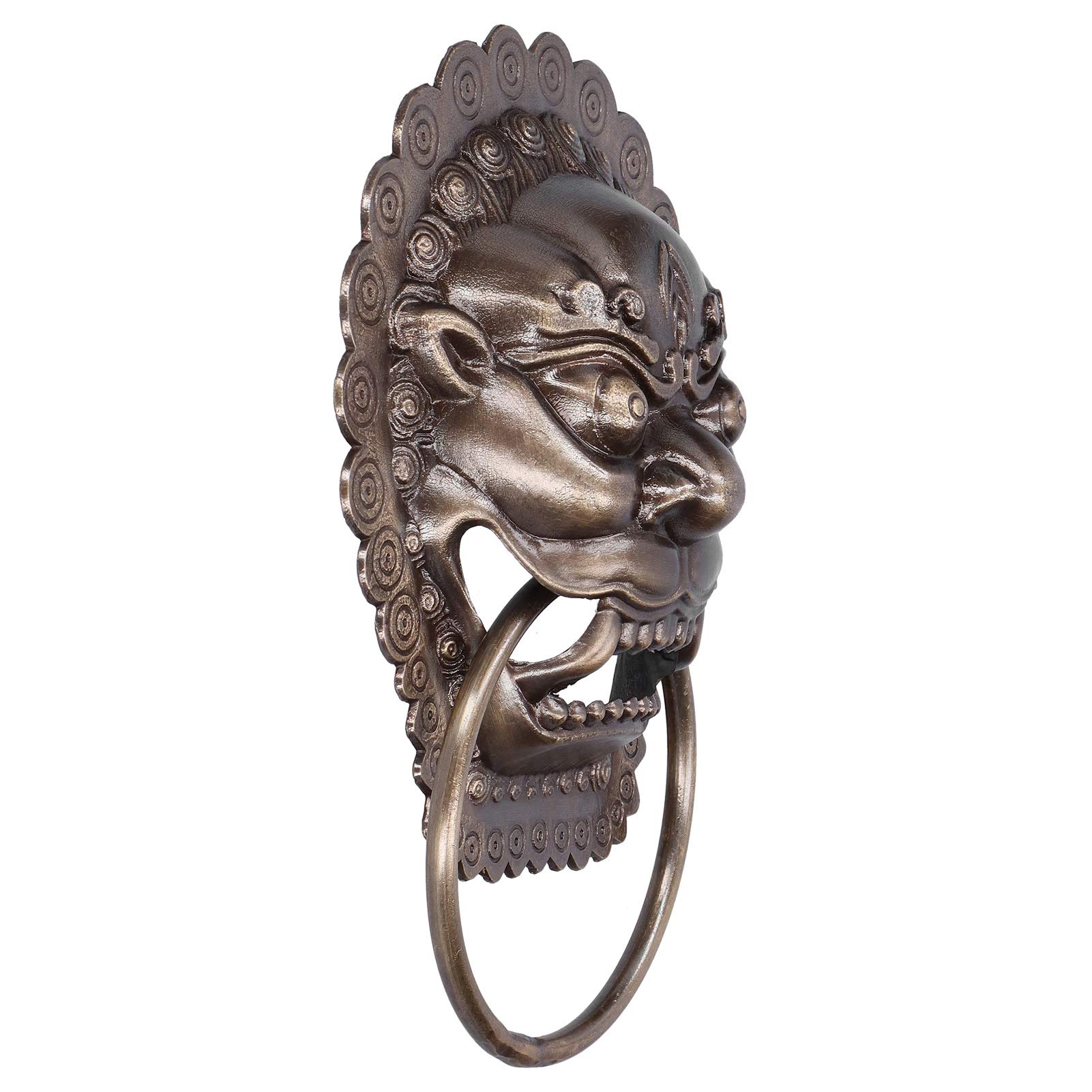 TOPINCN Heurtoir de Porte en Laiton à Tête D'animal, Pièces de Rechange Antiques Antirouille, Installation Facile pour Portes Doubles, Cours en Bois, 10,2 X 7,5 Pouces