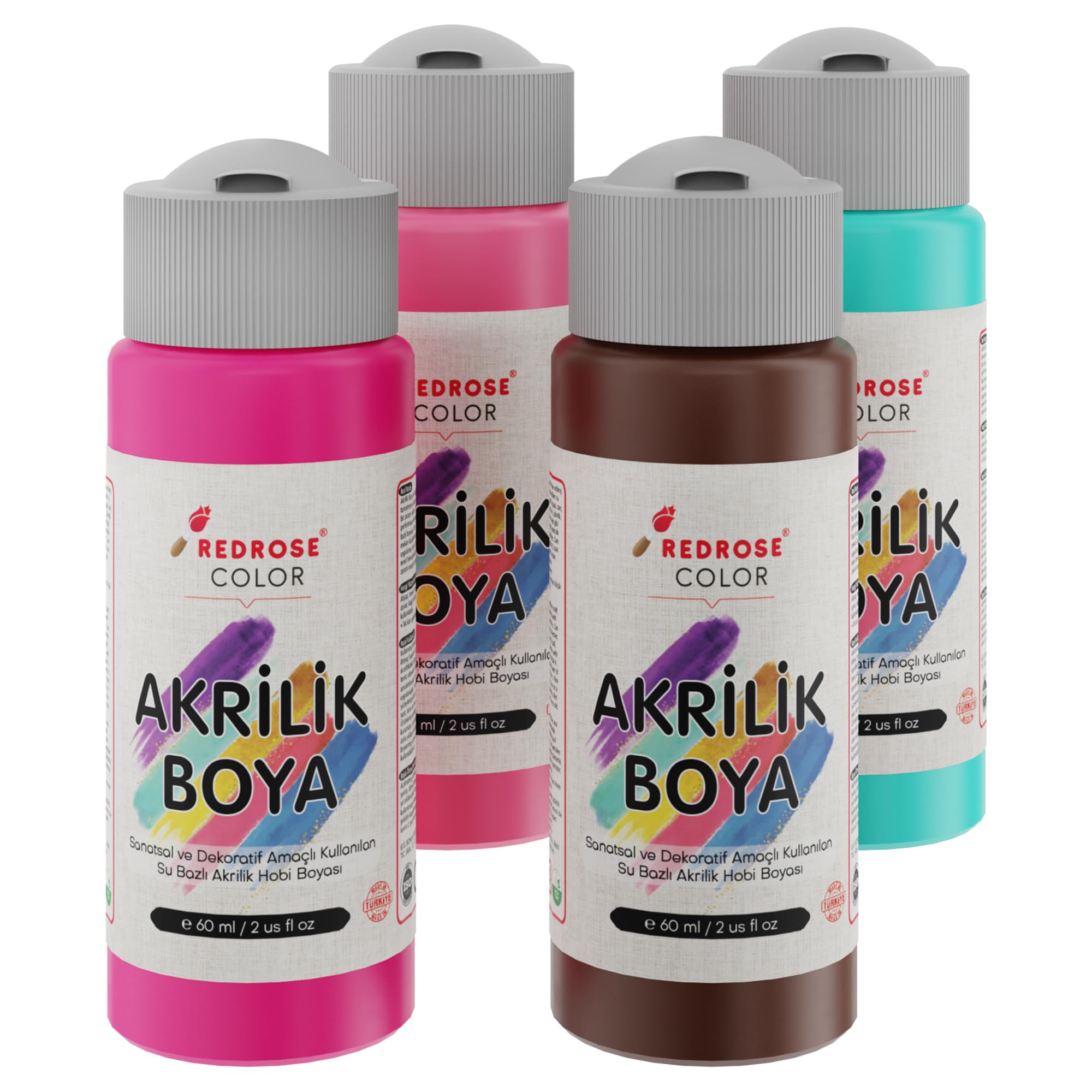 Red Rose Tamamlayıcı Renkler Akrilik Boya 4'lü Set 4x60 ml