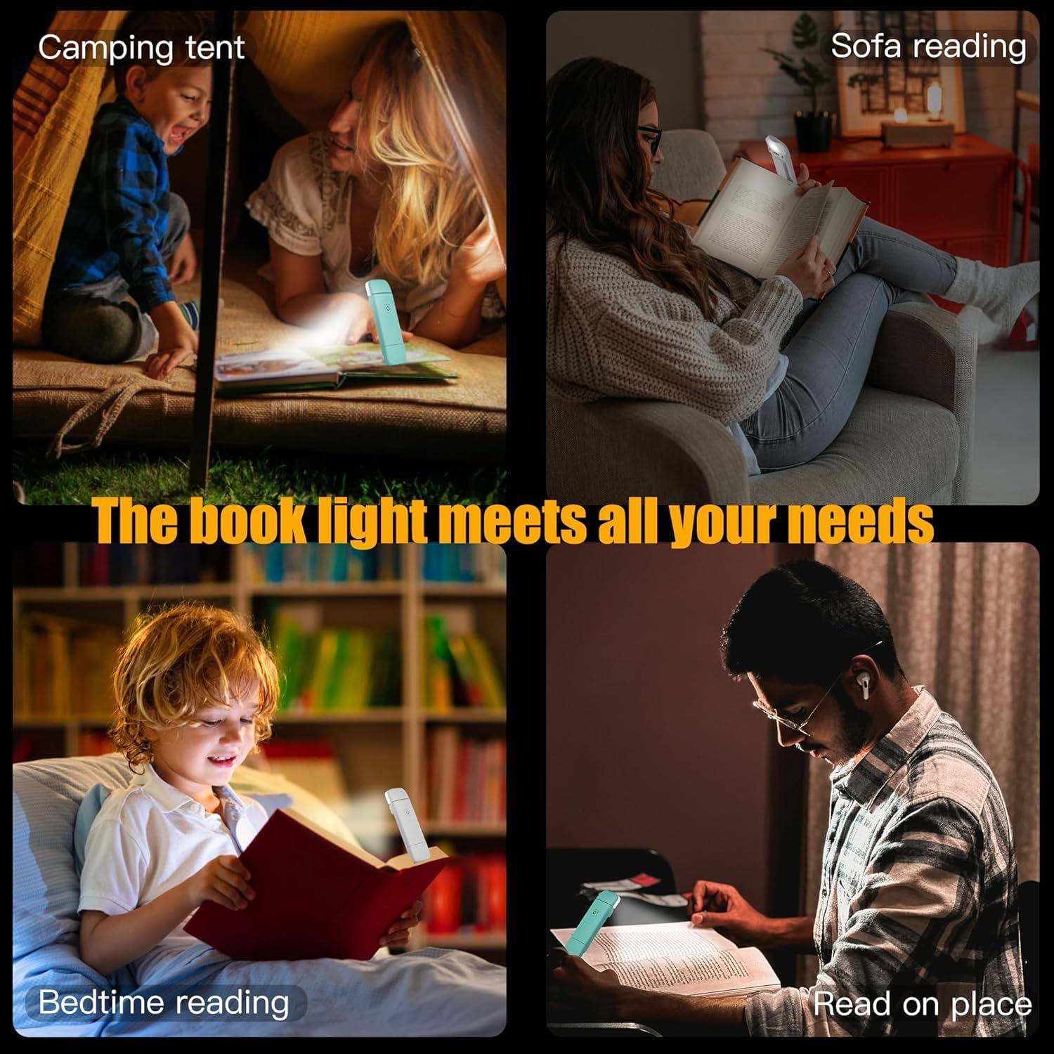 KunHe Paquete de 30 lámparas de libro recargables por USB para lectura nocturna, niños y adultos, perfecta para amantes de los libros y regalos de Navidad