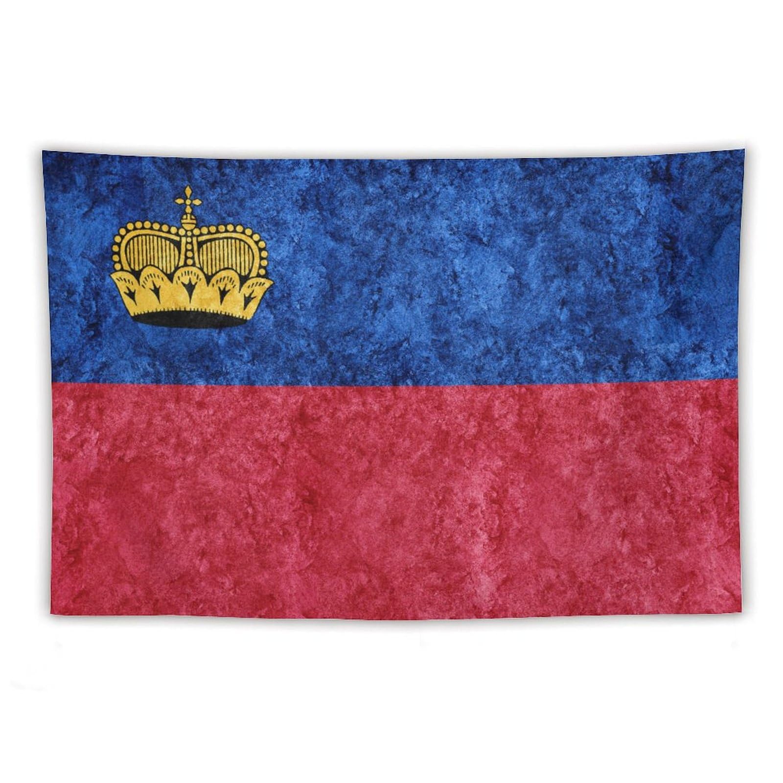 XingFox Liechtenstein Flag Textured Tapestry Wall Hanging National Flag Tapestry for Room Bedroom Dorm Aesthetic Decorations, 40"x60"