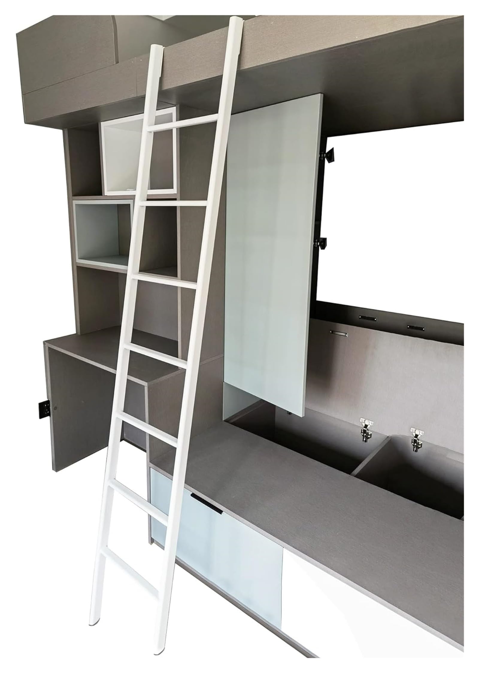 Escalera para litera de RV blanca de 1,6 m ideal para aprovechar el espacio en tu furgoneta