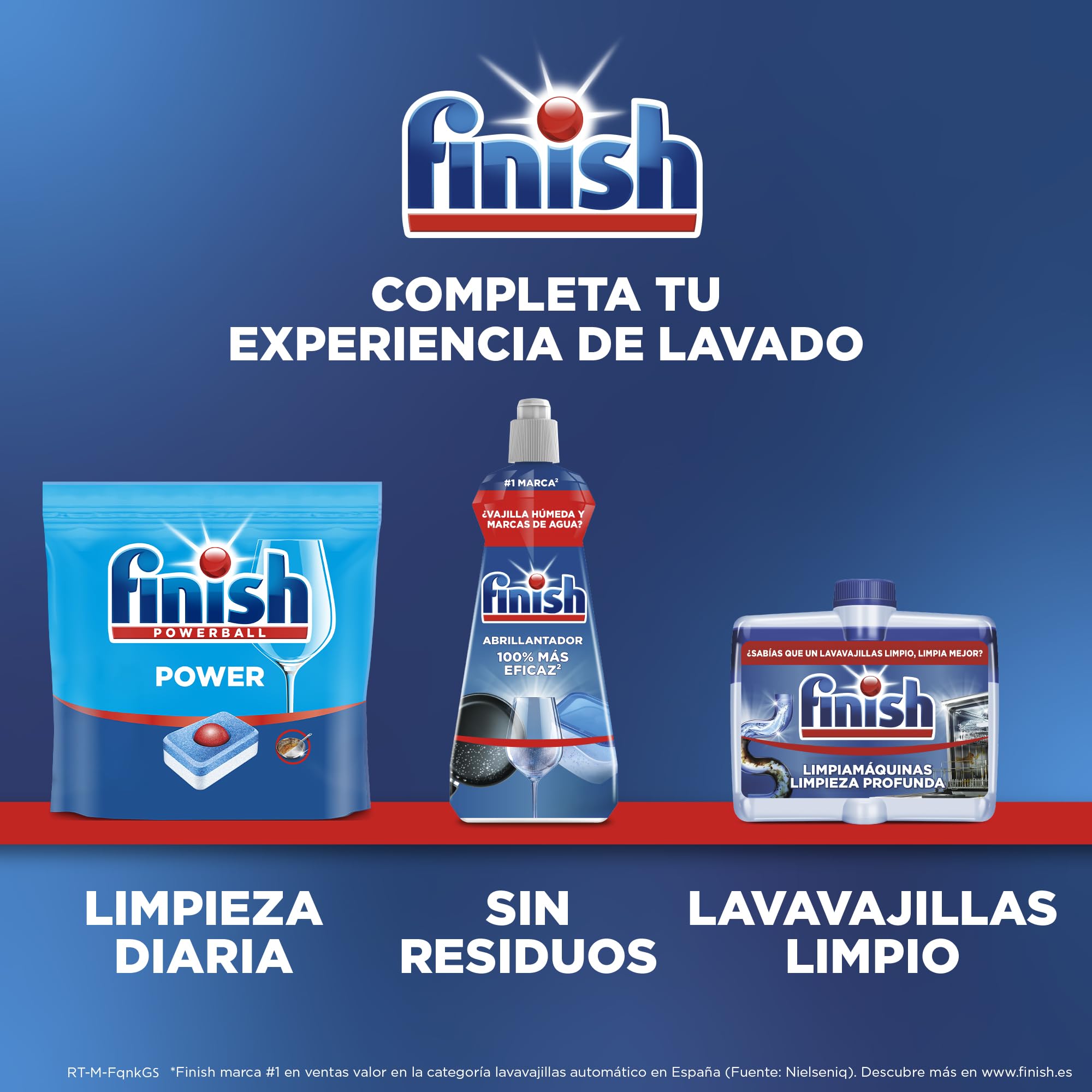 Finish Powerball Power All in 1 Pastillas para el lavavajillas todo en 1 - Pack ahorro 104 pastillas