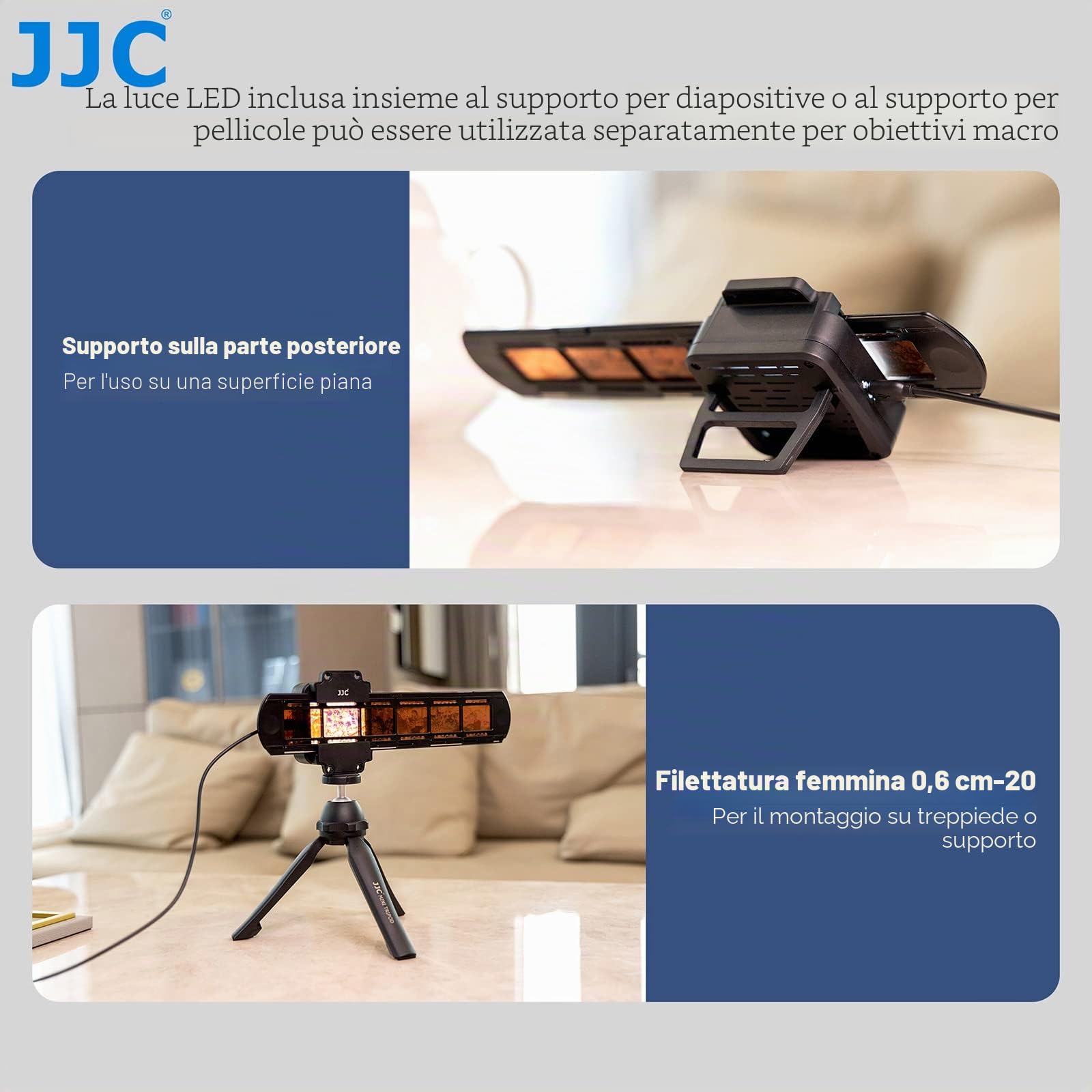 JJC 35mm Film Scanner LED Light Set Slide Support Photo Restore