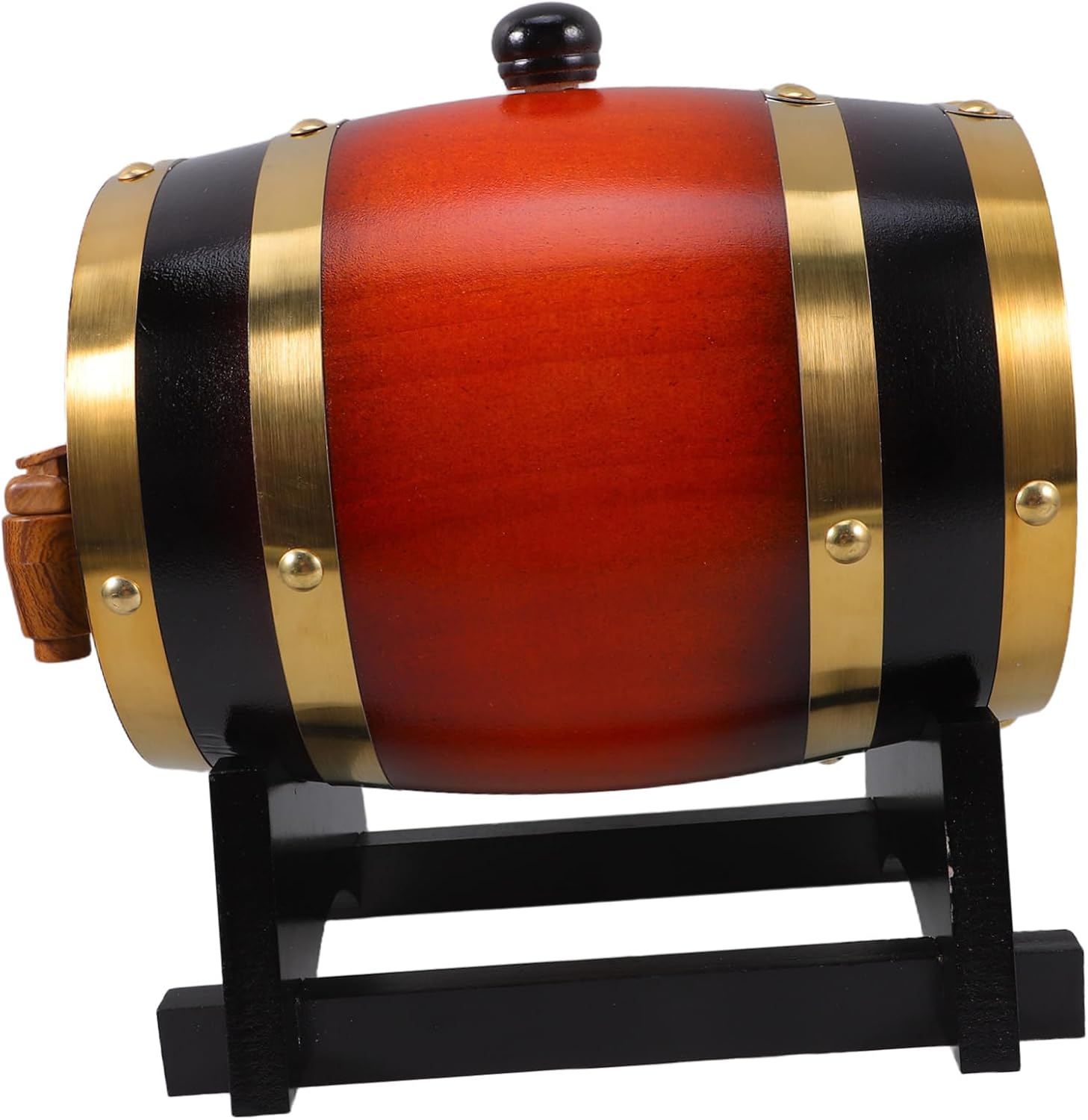 Mikinona Whiskey Barrel Table Portable Outdoor Decor Wooden Drink Barrel Spigot
